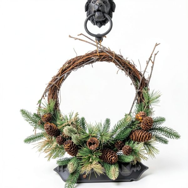 Worown Natural Pine Grapevine Wreath 12 Inch Round Decorative-4