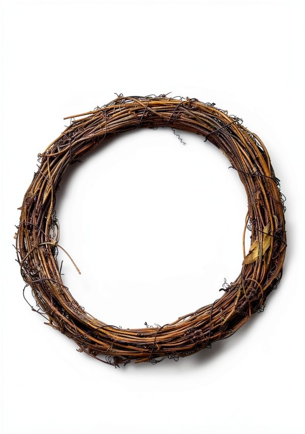 Worown Natural Pine Grapevine Wreath 12 Inch Round Decorative-1