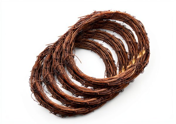 Worown Natural Pine Grapevine Wreath 12 Inch Round Decorative-0