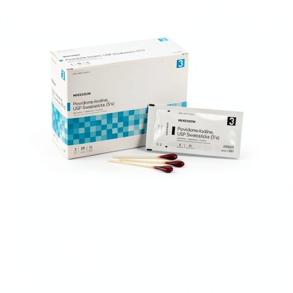 Povidone Iodine Swab 10% Sterile Single Use McKesson Applicator-2