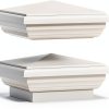 Sasylvia 2 Pcs 4 x 4 Inch Vinyl Fence Post Caps (Actual 4x4), White PVC England Style Cap Top Pyramid Square Waterproof UV Resistant Decorative Vinyl Fence Post Caps-0