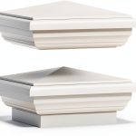 Sasylvia 2 Pcs 4 x 4 Inch Vinyl Fence Post Caps (Actual 4x4), White PVC England Style Cap Top Pyramid Square Waterproof UV Resistant Decorative Vinyl Fence Post Caps-0