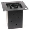 (4 PCS) LADECH 4x4 Post Anchor Base with Bottom Drainage Hole, Black Powder Coated Brackets for Fence Posts, Pergola, Mailbox Post, Come with Wood Screws and Concrete Anchors (4, 4x4)-8