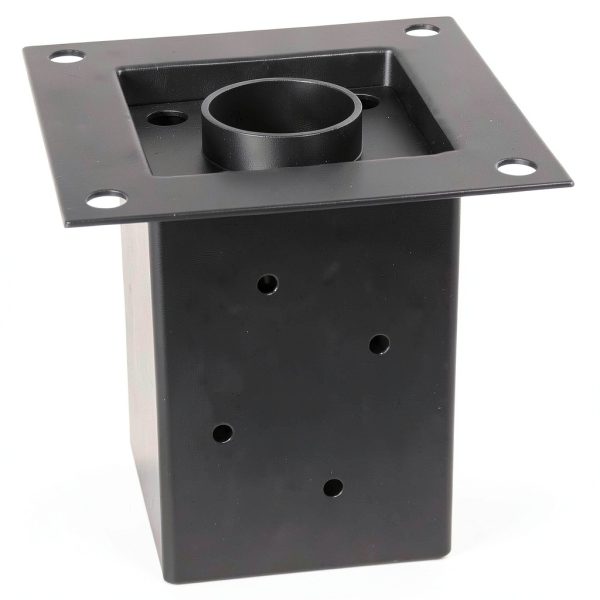 (4 PCS) LADECH 4x4 Post Anchor Base with Bottom Drainage Hole, Black Powder Coated Brackets for Fence Posts, Pergola, Mailbox Post, Come with Wood Screws and Concrete Anchors (4, 4x4)-8