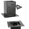 (4 PCS) LADECH 4x4 Post Anchor Base with Bottom Drainage Hole, Black Powder Coated Brackets for Fence Posts, Pergola, Mailbox Post, Come with Wood Screws and Concrete Anchors (4, 4x4)-1