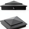 6-Pack Aluminium Pyramid Post Caps for 6" x 6" (Actual 5.5" x 5.5") Wood Post Cedar Fence Deck Corridors Mailbox Posts End, Waterproof Fence Post Cap Cover with Screws, Black-1