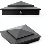 6-Pack Aluminium Pyramid Post Caps for 6" x 6" (Actual 5.5" x 5.5") Wood Post Cedar Fence Deck Corridors Mailbox Posts End, Waterproof Fence Post Cap Cover with Screws, Black-1