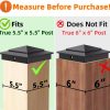 6-Pack Aluminium Pyramid Post Caps for 6" x 6" (Actual 5.5" x 5.5") Wood Post Cedar Fence Deck Corridors Mailbox Posts End, Waterproof Fence Post Cap Cover with Screws, Black-2