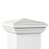 Sasylvia 2 Pcs 4 x 4 Inch Vinyl Fence Post Caps (Actual 4x4), White PVC England Style Cap Top Pyramid Square Waterproof UV Resistant Decorative Vinyl Fence Post Caps-2