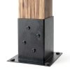 (4 PCS) LADECH 4x4 Post Anchor Base with Bottom Drainage Hole, Black Powder Coated Brackets for Fence Posts, Pergola, Mailbox Post, Come with Wood Screws and Concrete Anchors (4, 4x4)-5