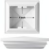 Canomo 4 x 4 White Vinyl New England Post Caps Pyramid Square Fence Post Top for 4" x 4" Vinyl Fence Post, Waterproof, Moisture-Proof and UV Resistant, 2 Packs-3