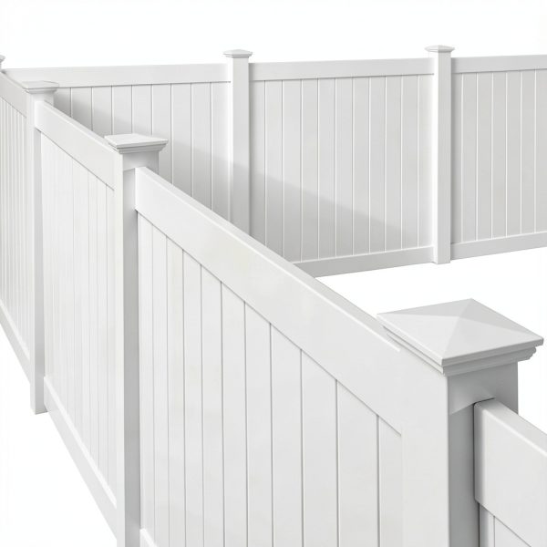 Canomo 4 x 4 White Vinyl New England Post Caps Pyramid Square Fence Post Top for 4" x 4" Vinyl Fence Post, Waterproof, Moisture-Proof and UV Resistant, 2 Packs-2